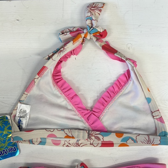 NWT MALIBU Dot and Frill Triangle bikini Top/Short - Picture 5 of 7
